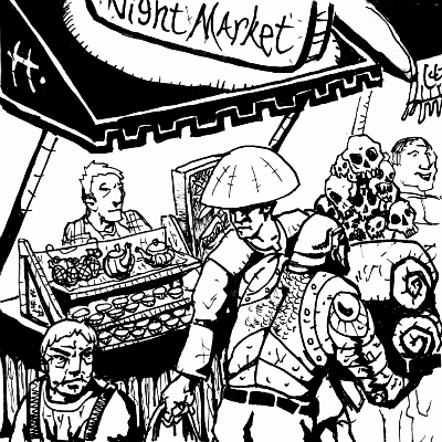 Night Market Where else can you find glazed teapots, porcelain cups, and illegal hand grenades in one shop?