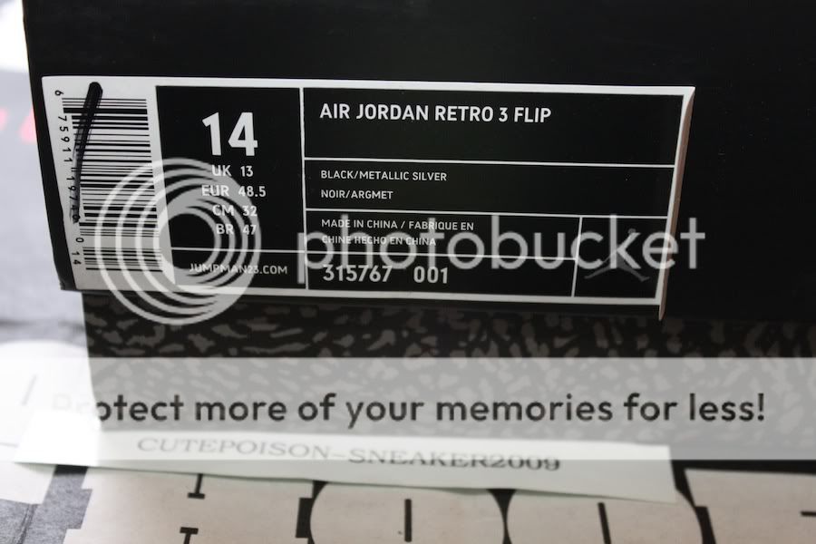   Jordan 2011 Retro 3 III Black FLIP US Sz 13 14 w/ receipt Black Cement