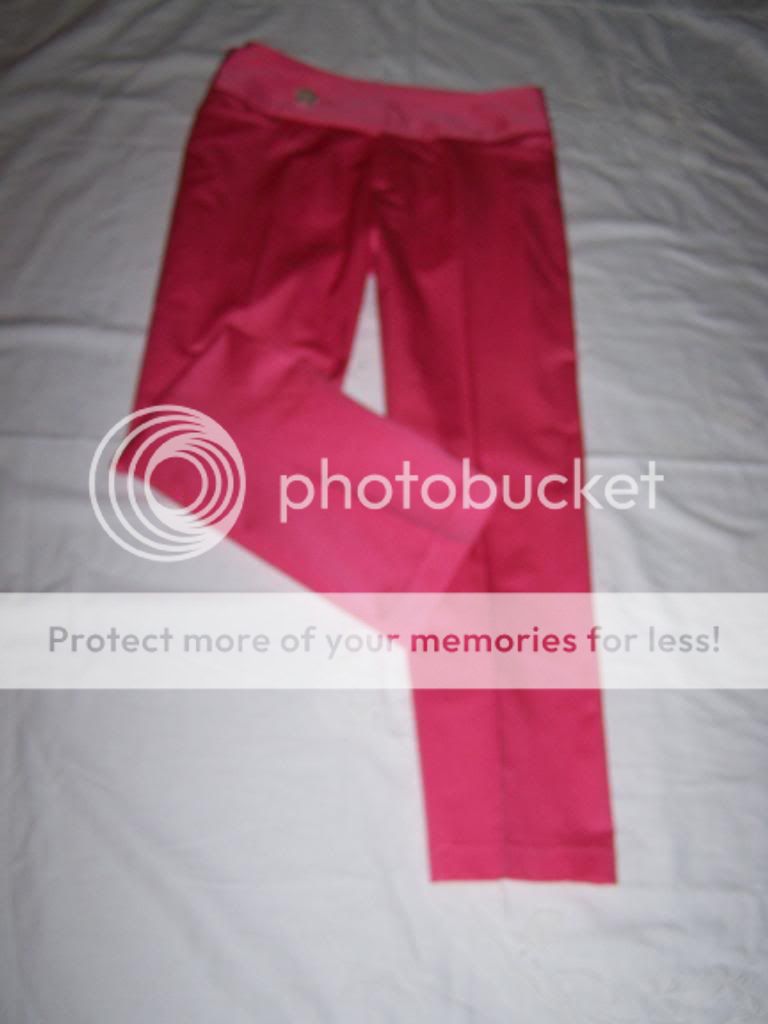 Nanette Leopore Coral Pink Flower Button Capri Pants 6  