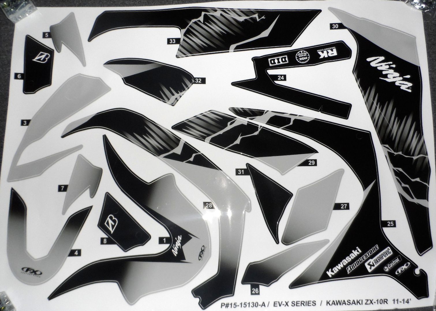 Kawasaki Ninja EVX Fairings Graphic Wrap Kit Full EV-X Complete Decals ...