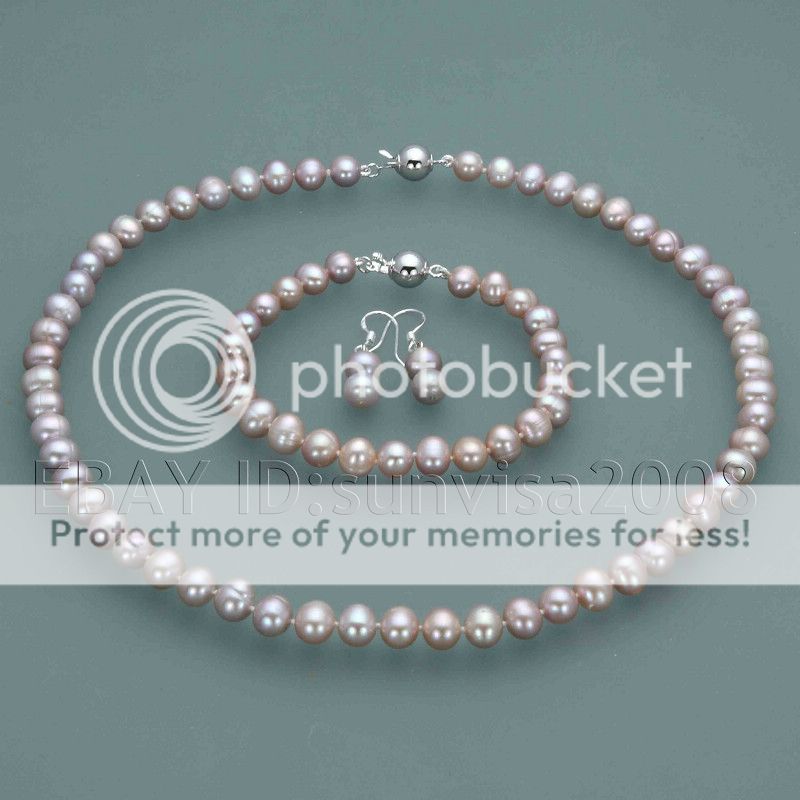 sets 7 8mm white purple pink multicolor akoya pearl necklace bracelets 