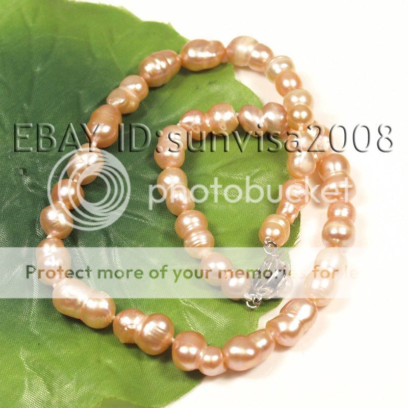 Lovely 8 14mm Pink Cultured Pearl Necklace 17  